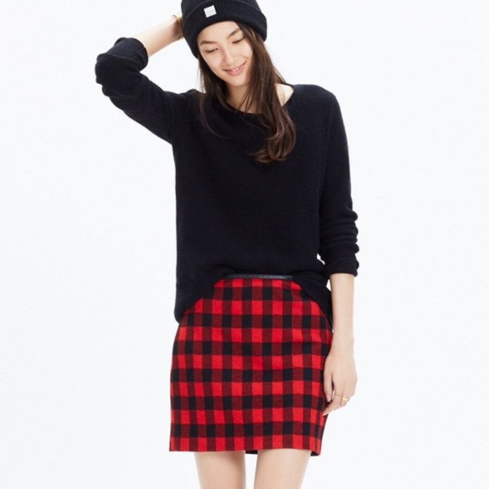 NWT madewell plaid skirt